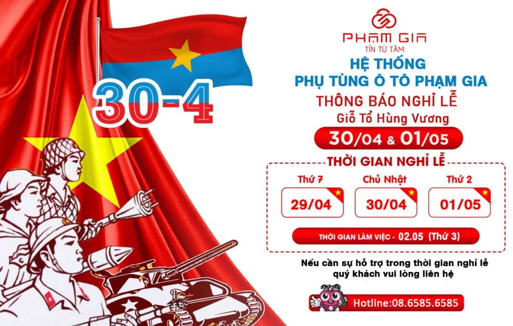 THÔNG BÁO NGHỈ LỄ GIỖ TỔ HÙNG VƯƠNG VÀ 30/04-01/05