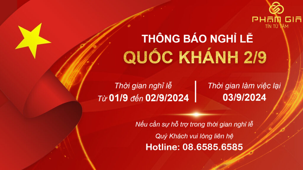 THÔNG BÁO NGHỈ LỄ QUỐC KHÁNH 2-9