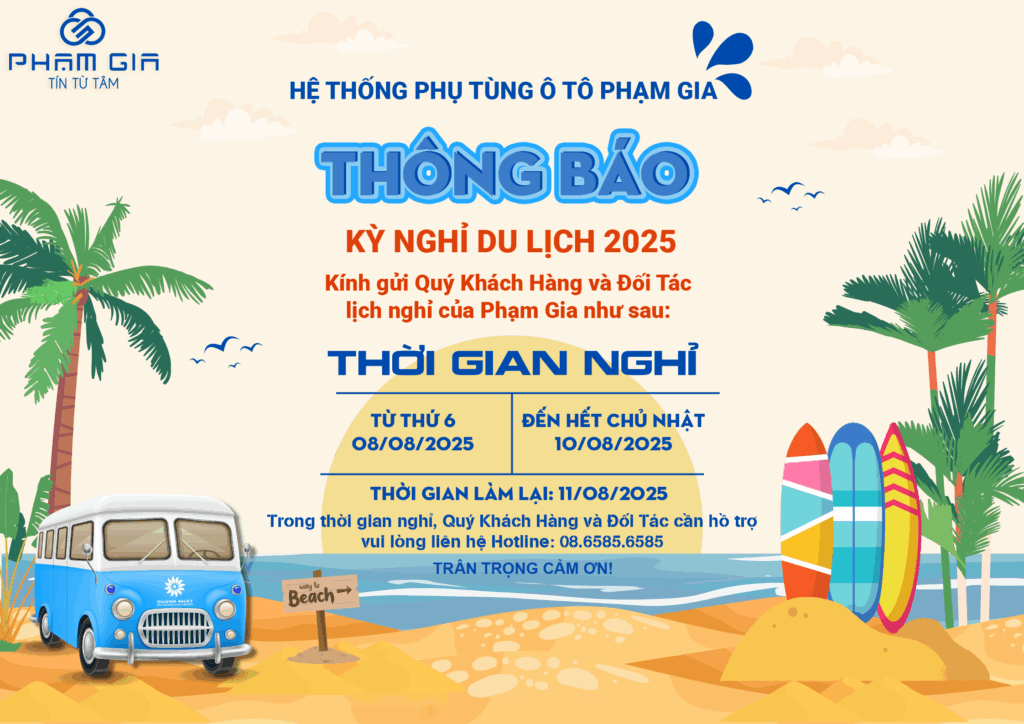 THÔNG BÁO LỊCH NGHỈ DU LỊCH 2025